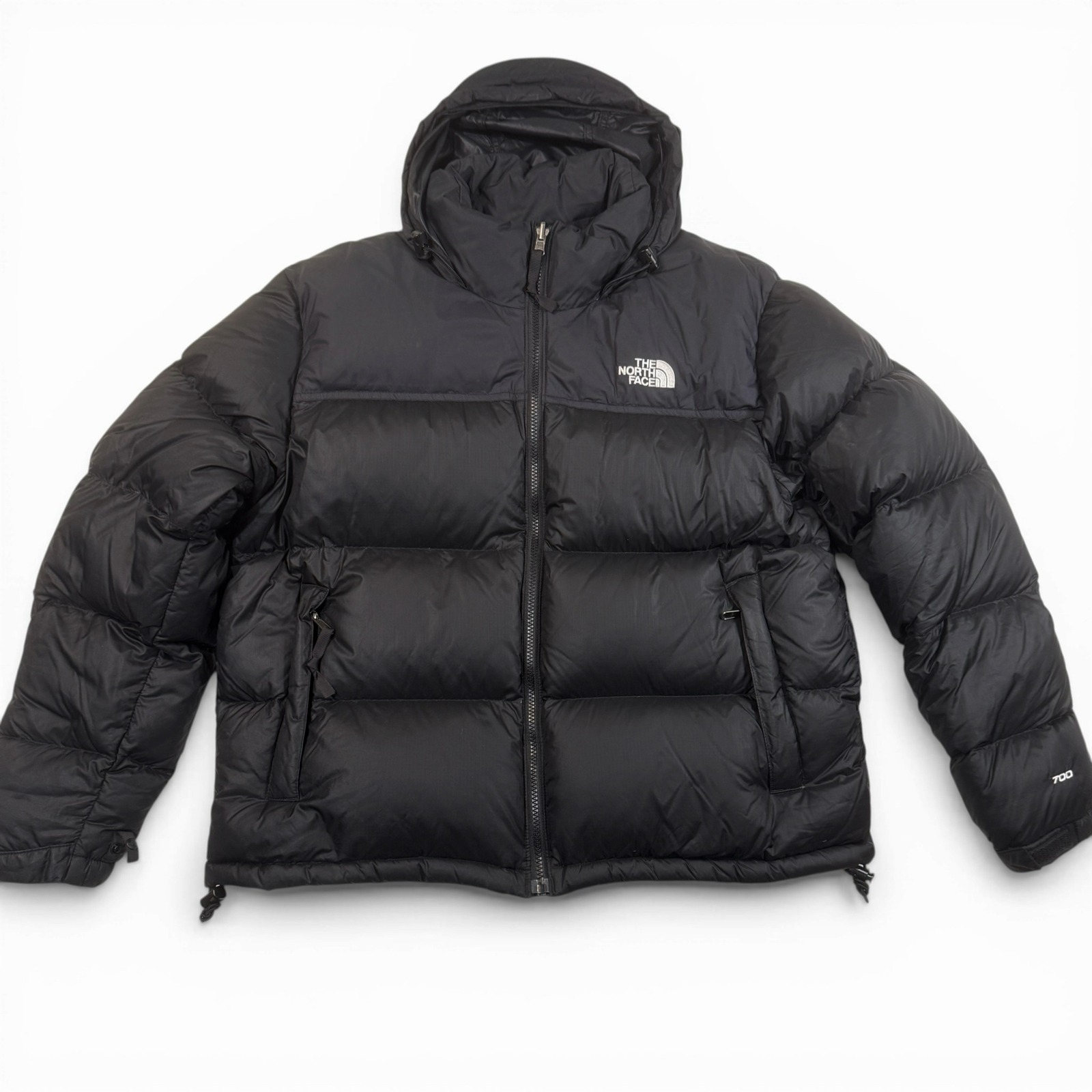 The North Face Nuptse 700 Hooded Down Puffer Jacket Black Womens Xl Nf0a3xeo